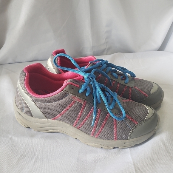 Vionic Alliance Sneakers Orthotic Comfort Womens Size 7 Wide Gray Pink Blue - Picture 1 of 11